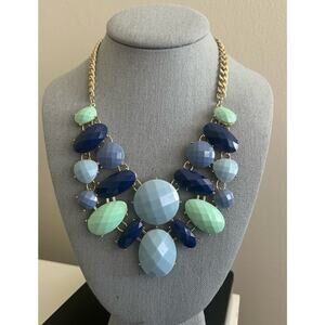 Charming Charlie Faceted Acrylic Blue And Green Beaded Necklace